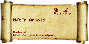 Már Arnold névjegykártya